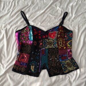 Vintage Beaded Embellished Camisole Top
